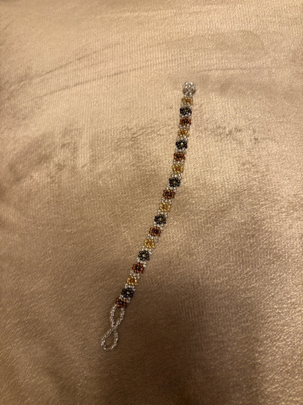 Beaded Floral Bracelet - Multicolor Glass Beads